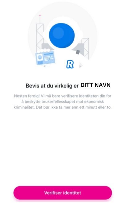 Revolut vertifiser din identitet for å bekrefte at det er deg.