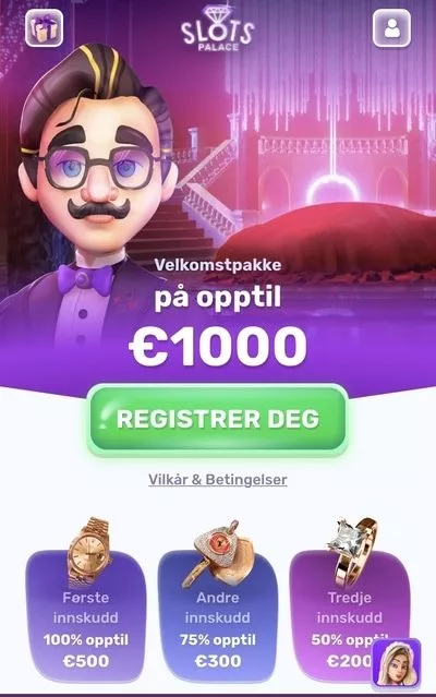 SlotsPalace Casino velkomstbonus