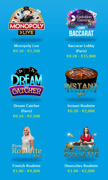 Vera & John Norge live casino