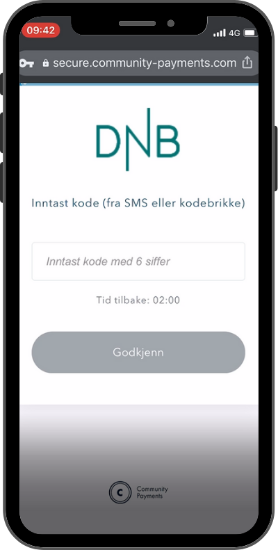 community payments steg 5 - autoriser deg med bank id 2 av 2