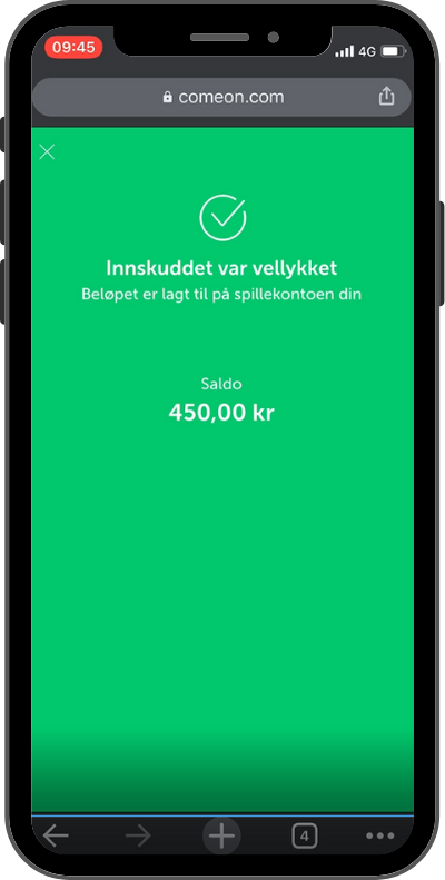 community payments steg 7 - innskudd vellykket