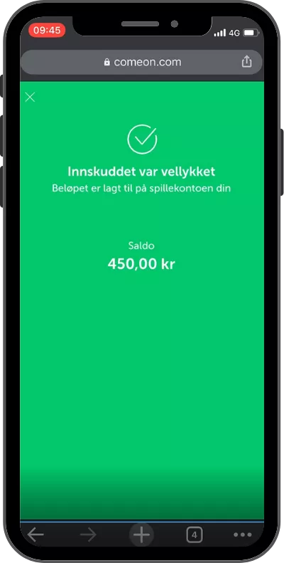 community payments steg 7 - innskudd vellykket