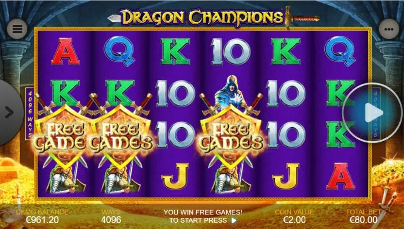 dragon champions freespins