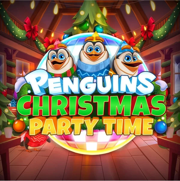 penguins christmas party time logo