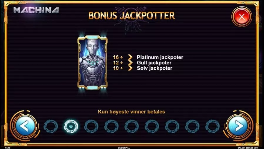 machina bonus jackpot