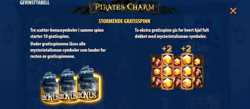 pirates charm - gratisspinn