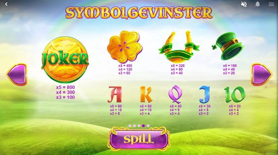 rainbow jackpots - symbolgevinster