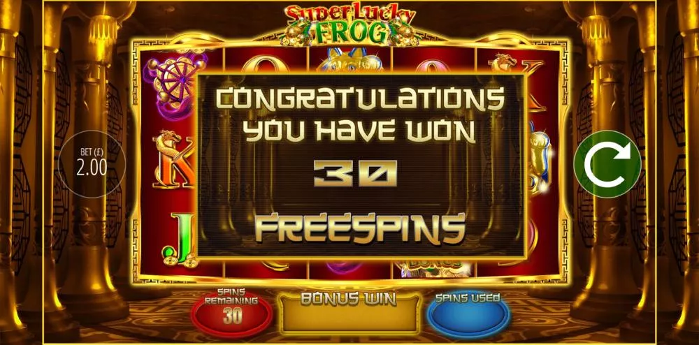super lucky frog freespins