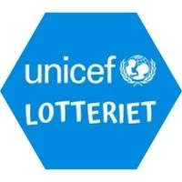 unicef lotteriet blå sekskant