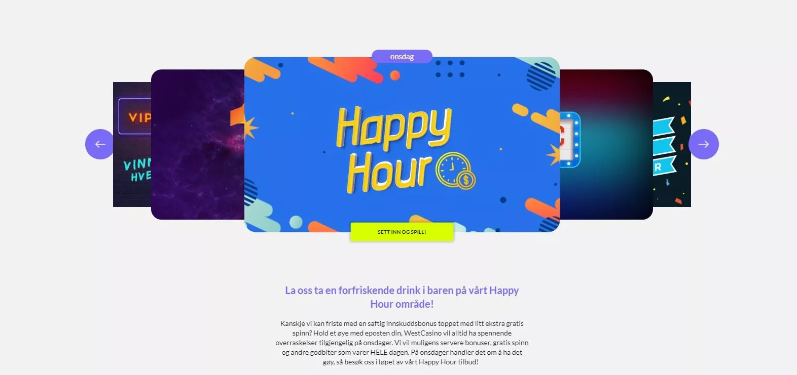 west casino happy hour